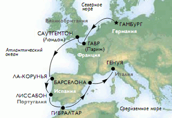 Крупнейшие морские порты зарубежной европы на карте