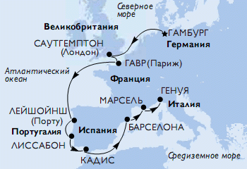 Крупнейшие морские порты зарубежной европы на карте